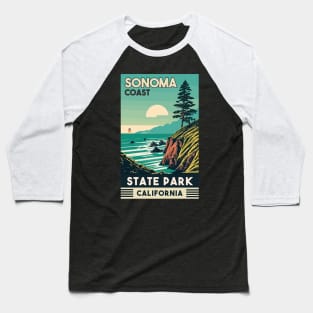 A Vintage Travel Art of the Sonoma Coast State Park - California - US Baseball T-Shirt